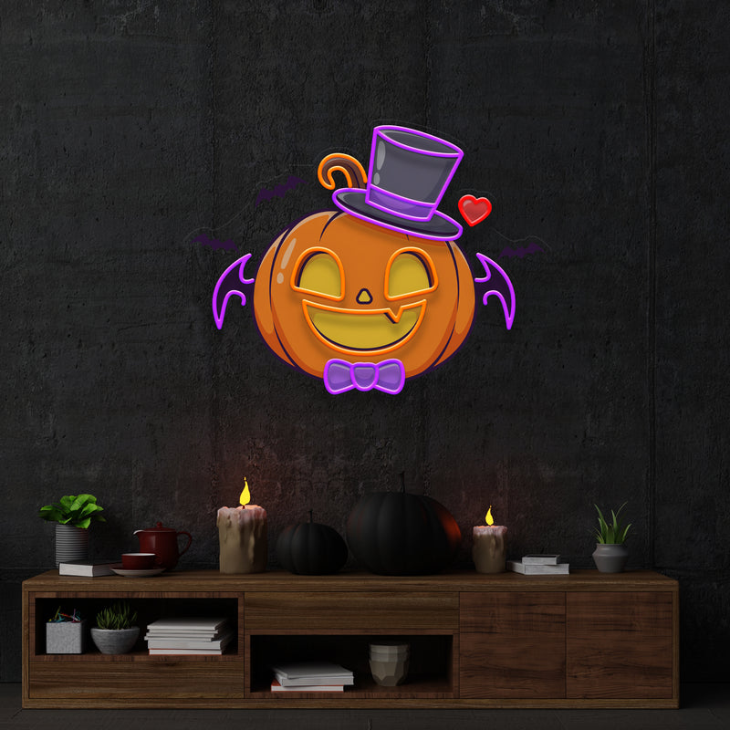 Halloween Monster Pumpkin Artwork Led Neon Sign Light