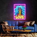Hippie Girl Pop Art Led Neon Sign Light