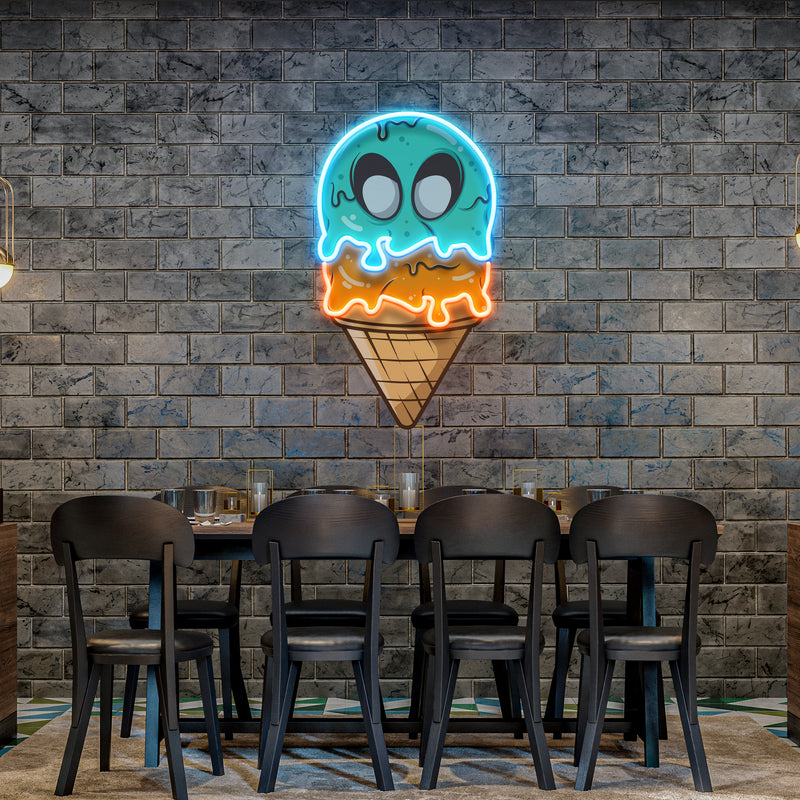 Ice Cream Zombie Isolated Artwork Led Neon Sign Light