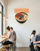 Minimal Ramen Bowl Neon Sign – Modern Japanese LED Wall Art
