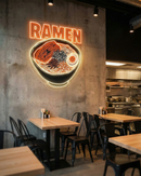 Minimal Ramen Bowl Neon Sign – Modern Japanese LED Wall Art