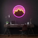 Mountain With Sunset Artwork Led Neon Sign Light