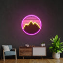 Mountain With Sunset Artwork Led Neon Sign Light