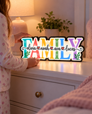 Custom Family Name Light Box – Personalized Family Sign with Kids Names