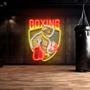 Pitbull Boxing American Mascot Artwork Led Neon Sign Light