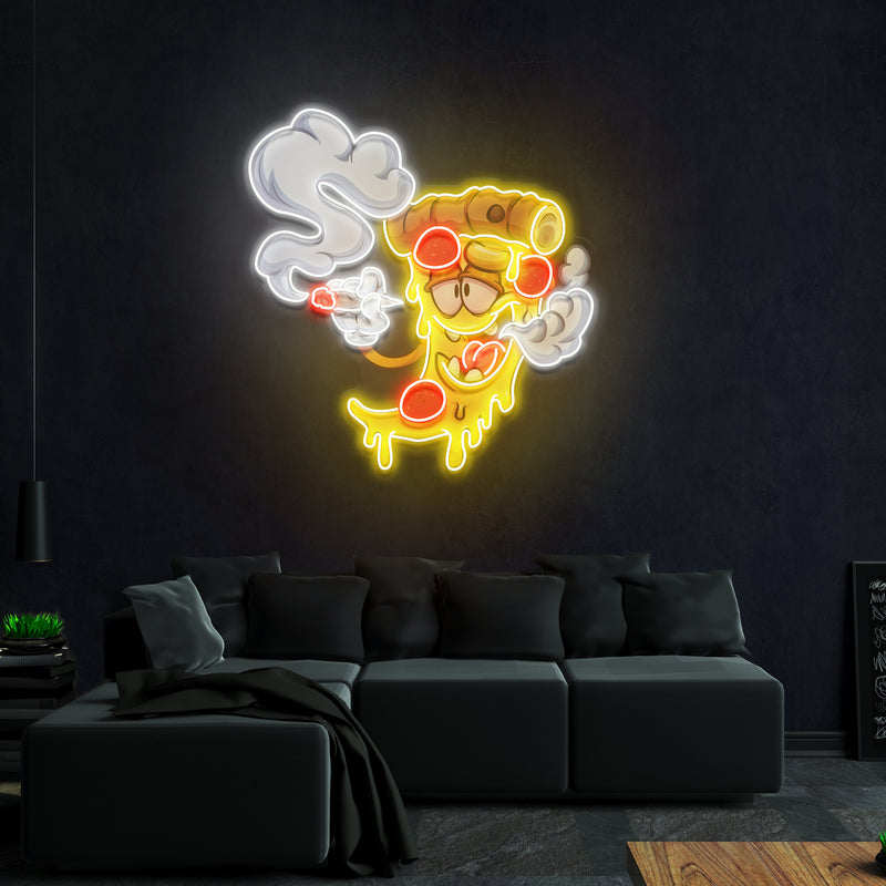 Pizza Slice Cartoon Artwork Led Neon Sign Light