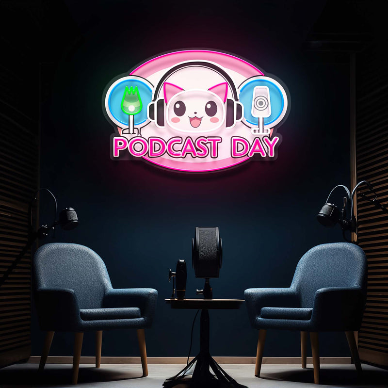 Podcast Day Special Artwork Led Neon Sign Light