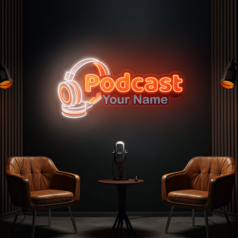 Custom Name Podcast Studio LED Neon Sign Artwork