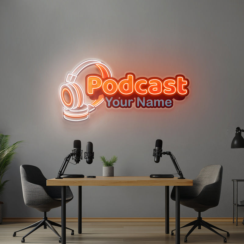 Custom Name Podcast Studio LED Neon Sign Artwork