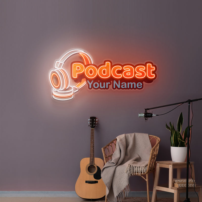 Custom Name Podcast Studio LED Neon Sign Artwork