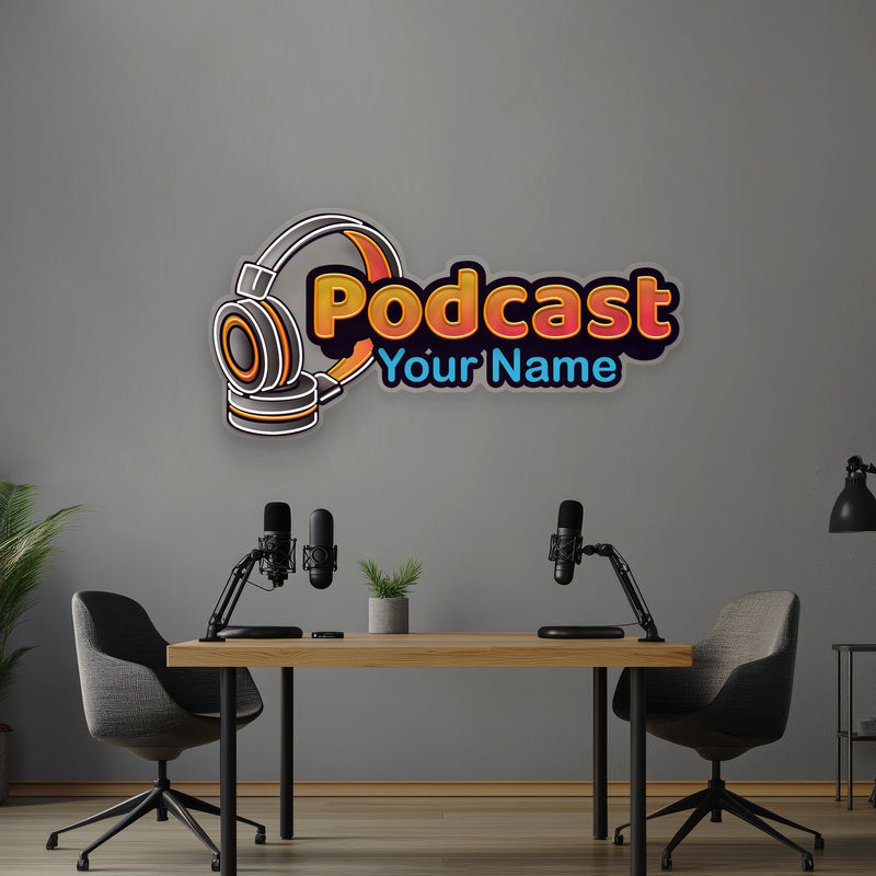 Custom Name Podcast Studio LED Neon Sign Artwork