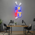 Podcast Studio LED Neon Sign - Wire Earphones Artwork Decoration