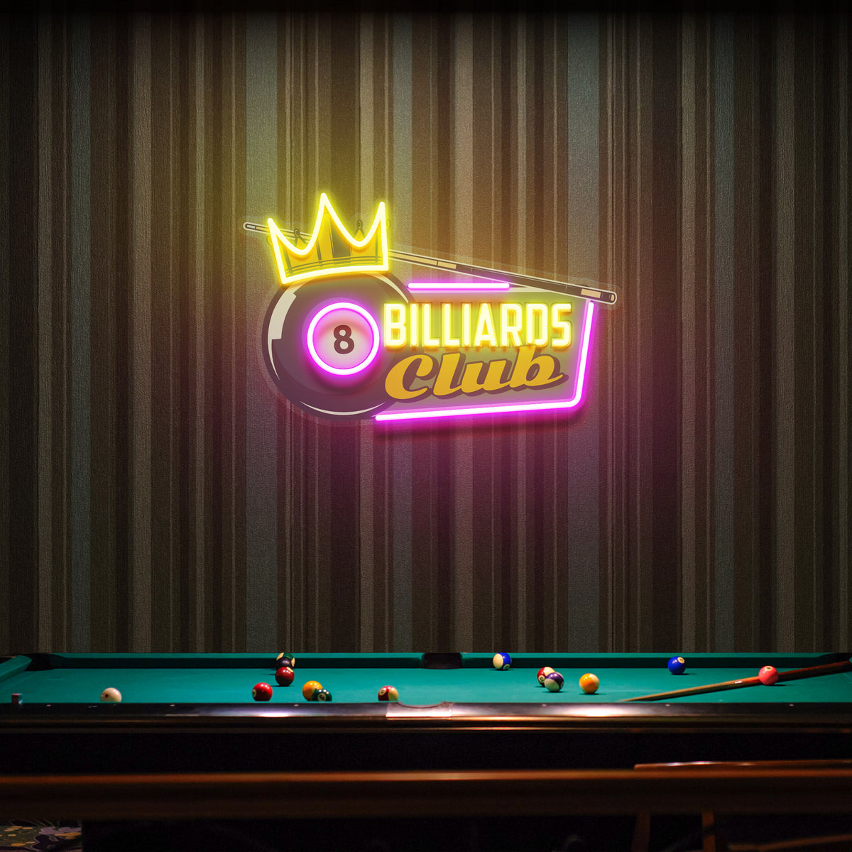ADV PRO Billiards Pool Neon Light Sign - 12x8.5 Inch LED Bar Decor