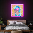 Pop Art Girl Sunglasses Artwork Led Neon Sign Light