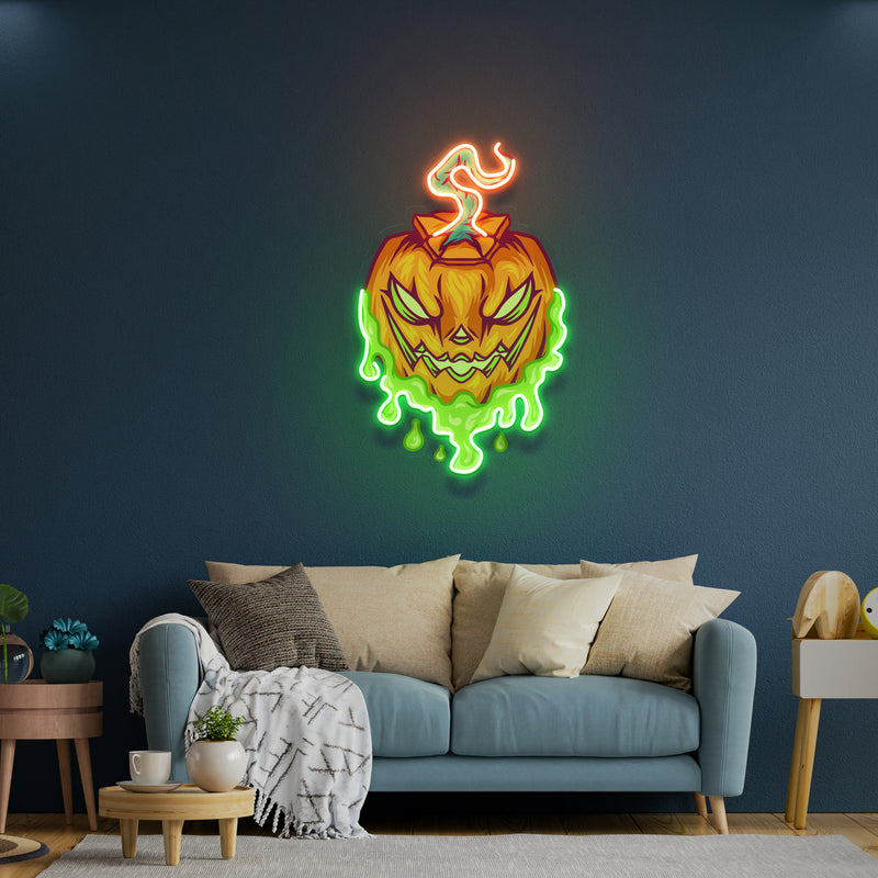 Pumpkin Monster Artwork Led Neon Sign Light
