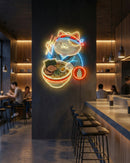 Ramen Cat Neon Sign – Cute Japanese Food LED Neon Wall Art