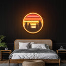 Retro Mountain Sunset Artwork Led Neon Sign Light