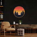 Retro Mountain Sunset Artwork Led Neon Sign Light