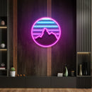 Retro Mountain Sunset Artwork Led Neon Sign Light