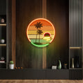 Retro Tropical Sunset Artwork Led Neon Sign Light