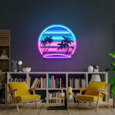 Retro Vintage Style Palm Tree Artwork Led Neon Sign Light