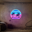 Retro Vintage Style Palm Tree Artwork Led Neon Sign Light