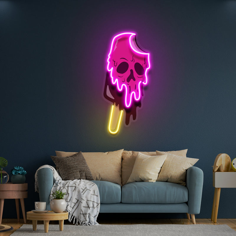 Skull Ice Cream Blackpink Artwork Led Neon Sign Light