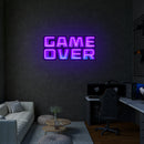 Gaming Neon Sign – “Game Over” LED Wall Light