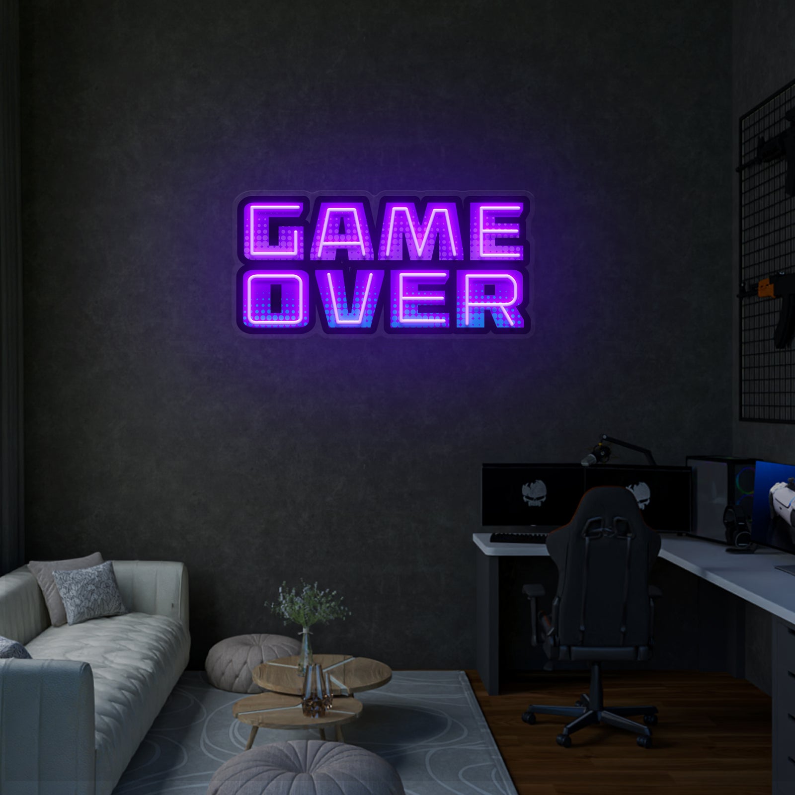 Gaming Neon Sign – “Game Over” LED Wall Light
