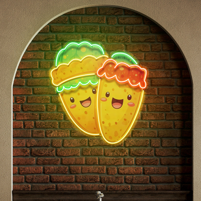 Custom Name Tacos Color Trait Restaurant Decor Artwork Led Neon Sign Light