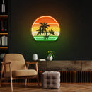 Tropical Palm Trees Retro Vintage Sunset Artwork Led Neon Sign Light