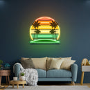 Tropical Retro Vintage Sunset Palm Tree Artwork Led Neon Sign Light
