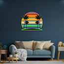 Tropical Retro Vintage Sunset Palm Tree Artwork Led Neon Sign Light