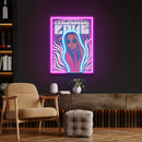 Vintage Hippie Woman Psychedelic Pop Art Led Neon Sign Light