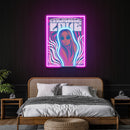 Vintage Hippie Woman Psychedelic Pop Art Led Neon Sign Light