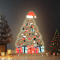 Santa Hat Christmas Tree LED Neon Sign with Festive Ornaments and Gifts