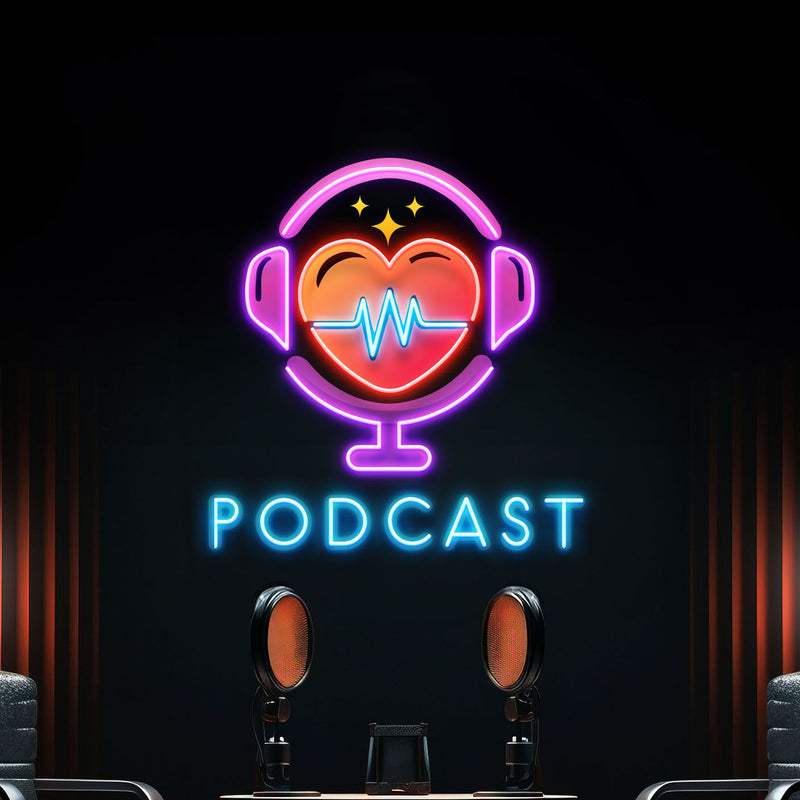 Podcast Studio LED Neon Sign - Custom Artwork Design