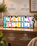 Custom Family Name Light Box – Personalized Family Sign with Kids Names