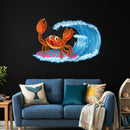 Surfing Crab Neon Sign – Ocean LED Wall Art for Beach Decor
