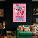 Retro Cartoon Neon Sign – Colorful Love Aesthetic Decor