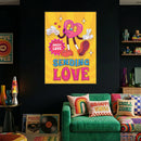 Retro Love Neon Sign – “Sending Love” Cartoon Heart LED Wall Art
