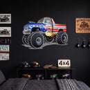 American Monster Truck Neon Sign – Patriotic LED Wall Art