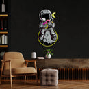 Astronaut With Donut And Coffee On Moon Artwork Led Neon Sign Light