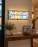 Custom Family Name Light Box – Personalized Family Sign with Kids Names