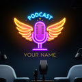 Custom Name Podcast LED Neon Light - Custom Artwork for Studio Decor