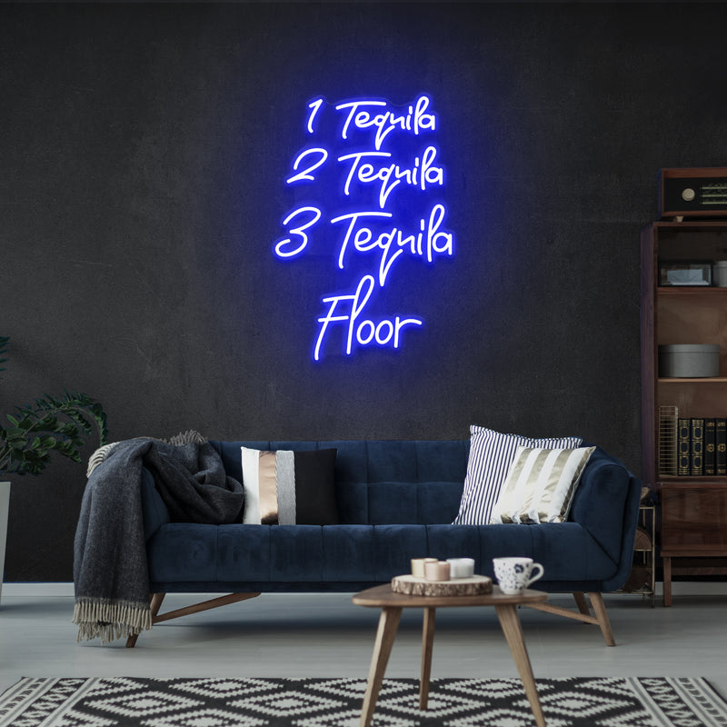 1 Tequila, 2 Tequila, 3 Tequila Floor Led Neon Sign Light