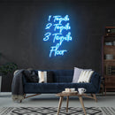 1 Tequila, 2 Tequila, 3 Tequila Floor Led Neon Sign Light