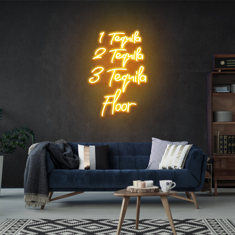 1 Tequila, 2 Tequila, 3 Tequila Floor Led Neon Sign Light