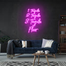 1 Tequila, 2 Tequila, 3 Tequila Floor Led Neon Sign Light
