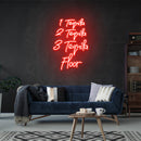 1 Tequila, 2 Tequila, 3 Tequila Floor Led Neon Sign Light